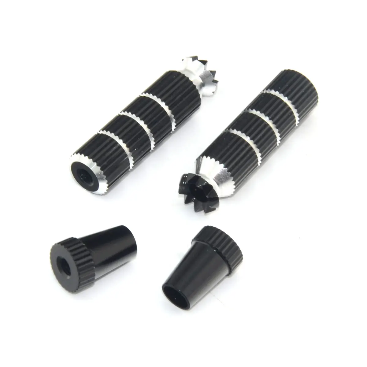 Gros plan sur le bâton émetteur en aluminium M4 extra long 4mm, montrant les détails du filetage et la finition lisse.