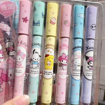 Sanrio Highlighter Marker Kuromi Melody Hello Kitty 12/24pcs Kawaii Stationery School Students Colorful Pen Multifunctional Pens 1