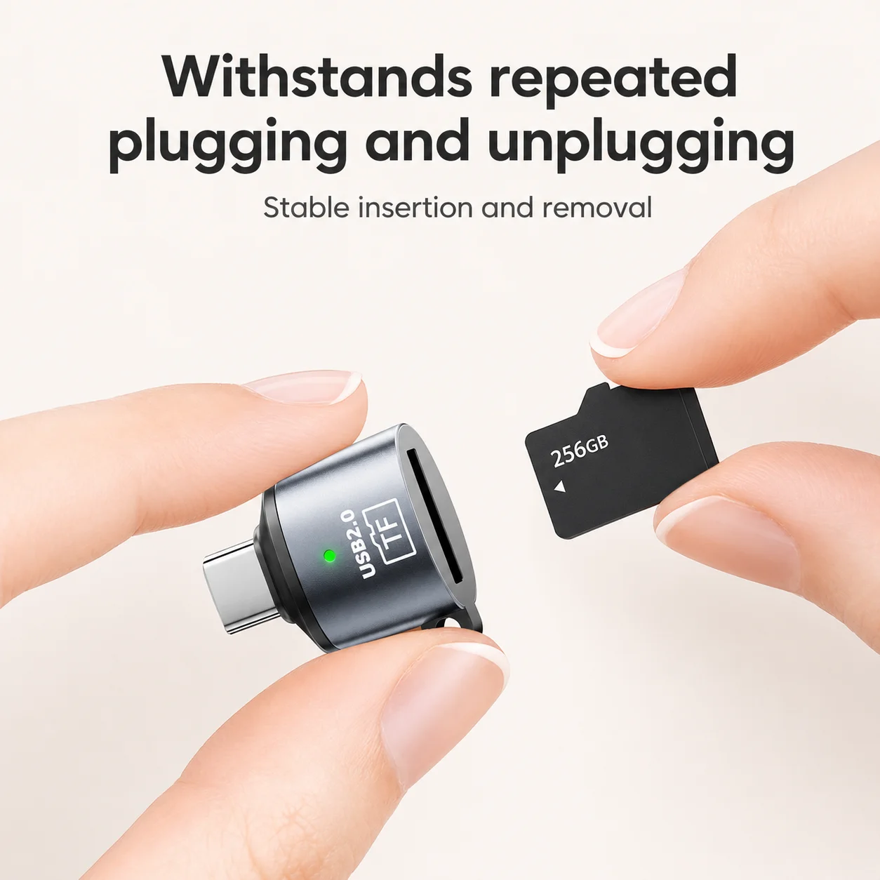 USB 2.0 / 타입 C TF 리더 고속 데이터 전송 미니 TF 카드 리더 스마트 메모리 카드 리더 어댑터 (PC, 노트북, 맥북용)
