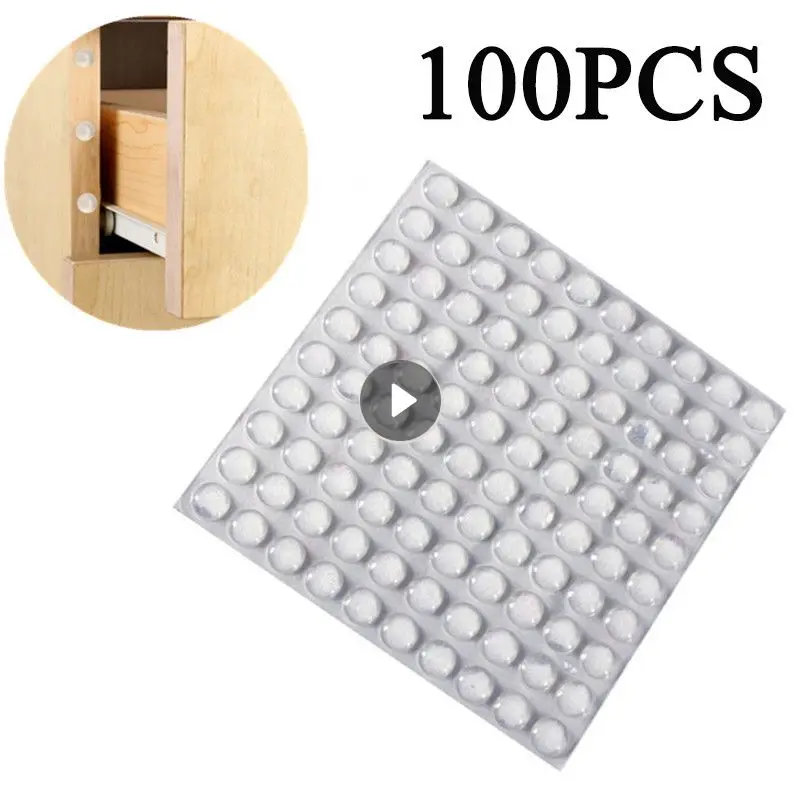 

100PCS Door Stopper Furniture Damper Self-adhesive Silicone Door Handle Protector Furniture Damper Pad Cushion Wall Stick