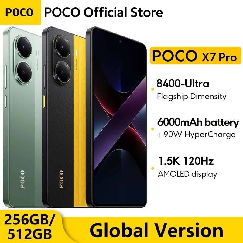 POCO X7 Pro Global Version Cellphone 256GB 512GB Dimensity 8400