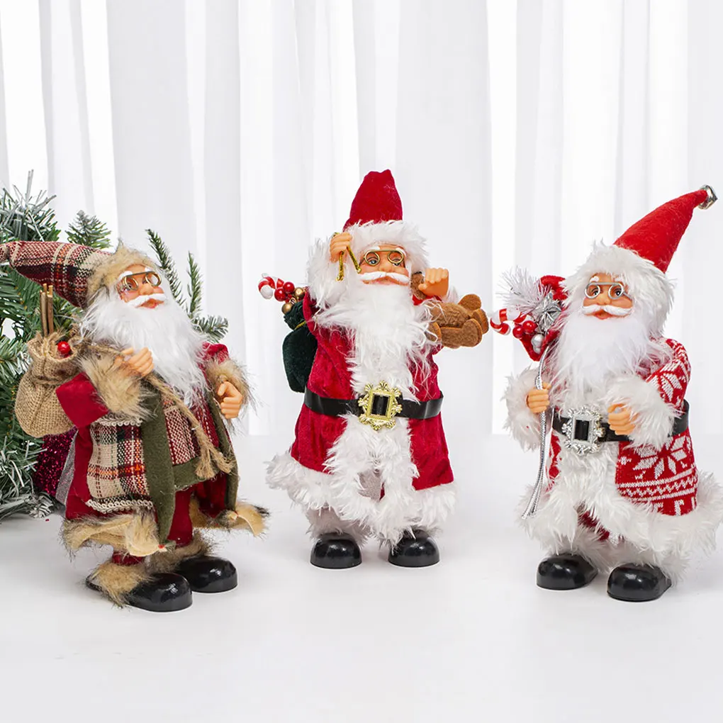 

Standing Santa Claus Ornaments Exquisite Home Adornments Tabletop Adornment Festival Gift Christmas Doll Type 4