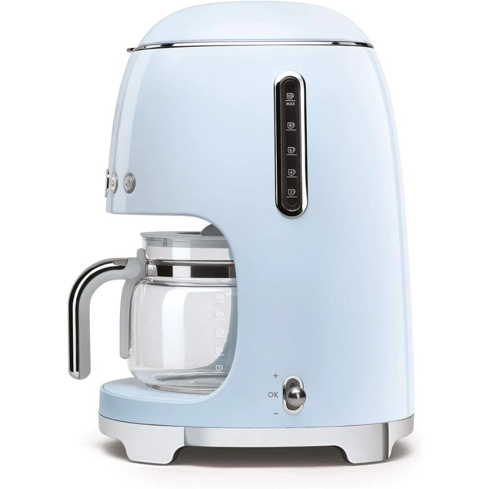 50's Retro Style Aesthetic Drip Coffee Machine with 10 Cup Glass Carafe, Auto Start Feature, Keep Warm Plate 3