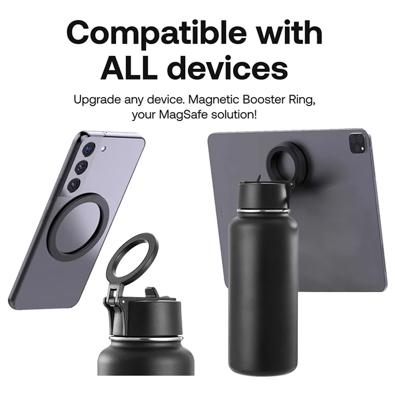 32oz New Outdoor Stainless Steel Vacuum Flasks Luxury Water Bottles With Phone Holder Magnet for Metal Ring
