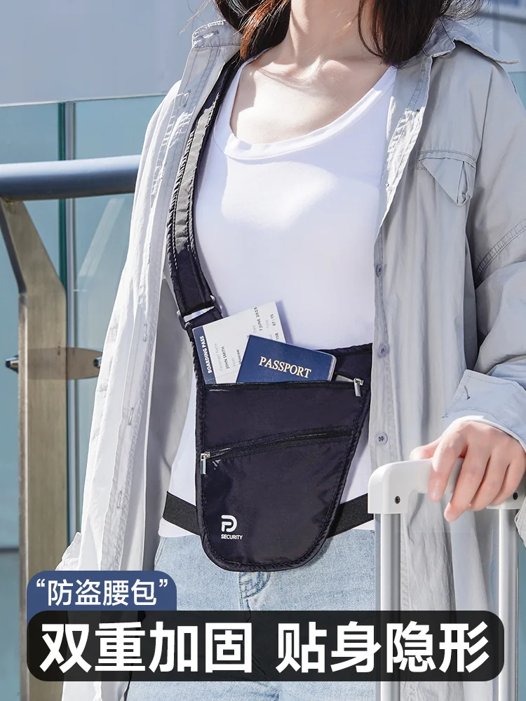도난 방지 허리 가방 끈적 끈적한 신체 여행 문서 도난 방지 지갑 보이지 않는 휴대용 겨드랑이 경량 크로스 바디 소형 가방 