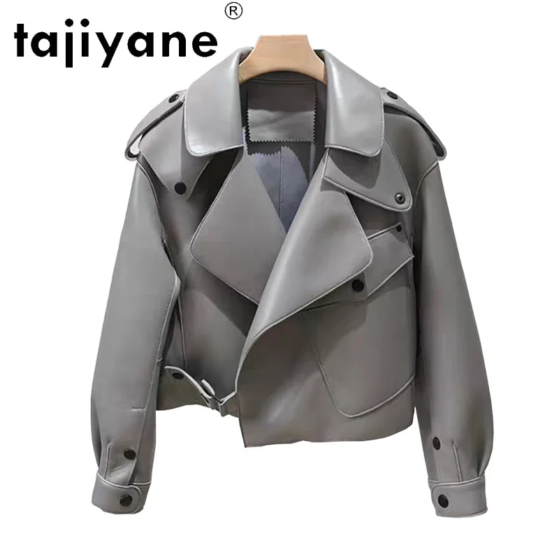 

Tajiyane 2021 Spring Real Leather Jacket Women Genuine Sheepskin Coats Woman 100% Sheep Skin Clothes Short Femme Veste TN1895