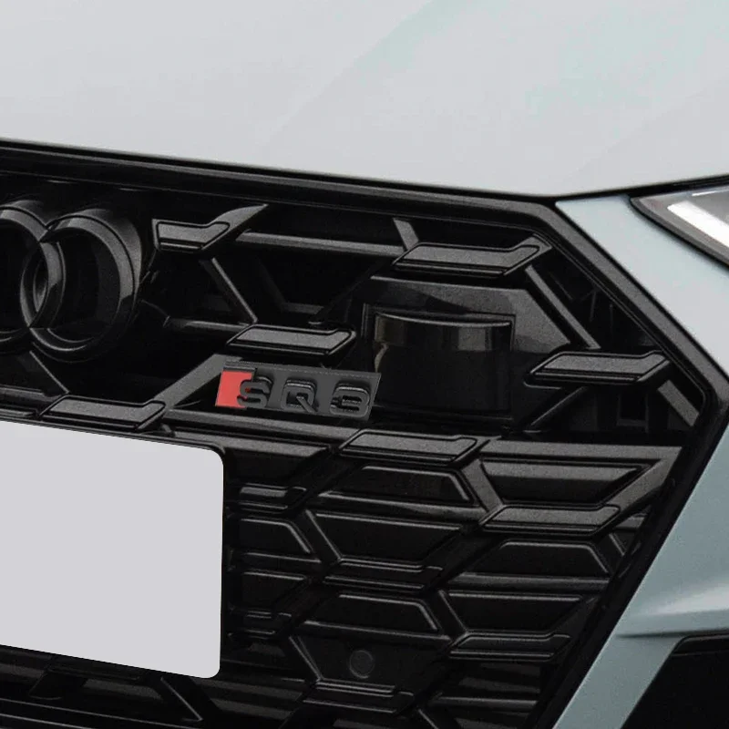3D ABS 글로스 블랙 실버 프론트 라디에이터 메쉬 배지 네임플레이트 (아우디 SQ8 SQ7 SQ5 SQ3 모터스포츠 교체용 튜닝 액세서리)