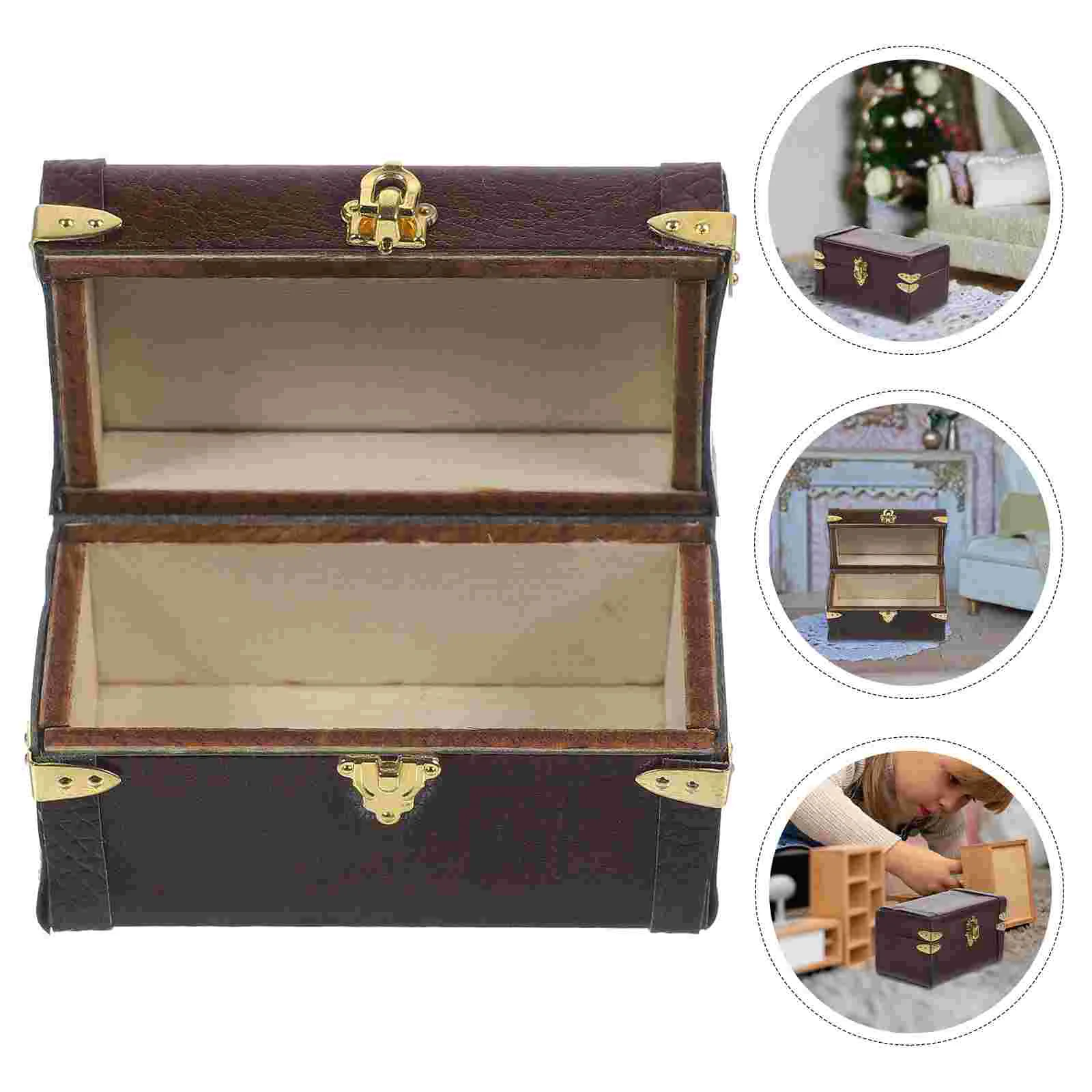 

Vintage Suitcase Miniature Decor Toy Room House Travel Ornament Micro Scene Dolls