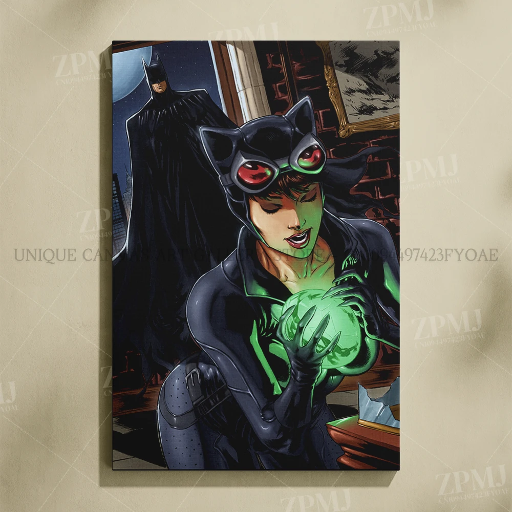 Batwoman and Catwoman Canvas Art - HD Printed Kawaii Wall Decor Poster