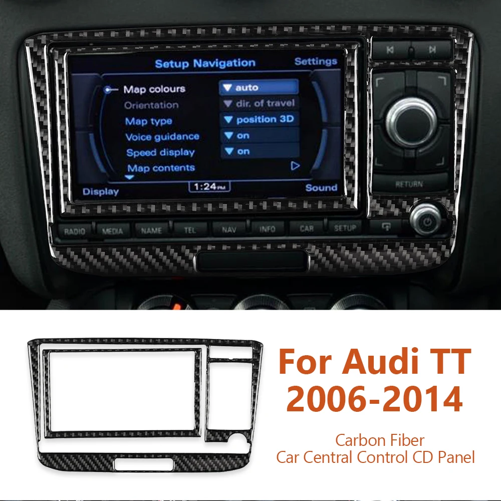 

For Audi TT 8n 8J MK123 TTRS 2006-2014 Carbon Fiber Car CD knob control Panel Decorative Stickers Auto Interior Accesorios