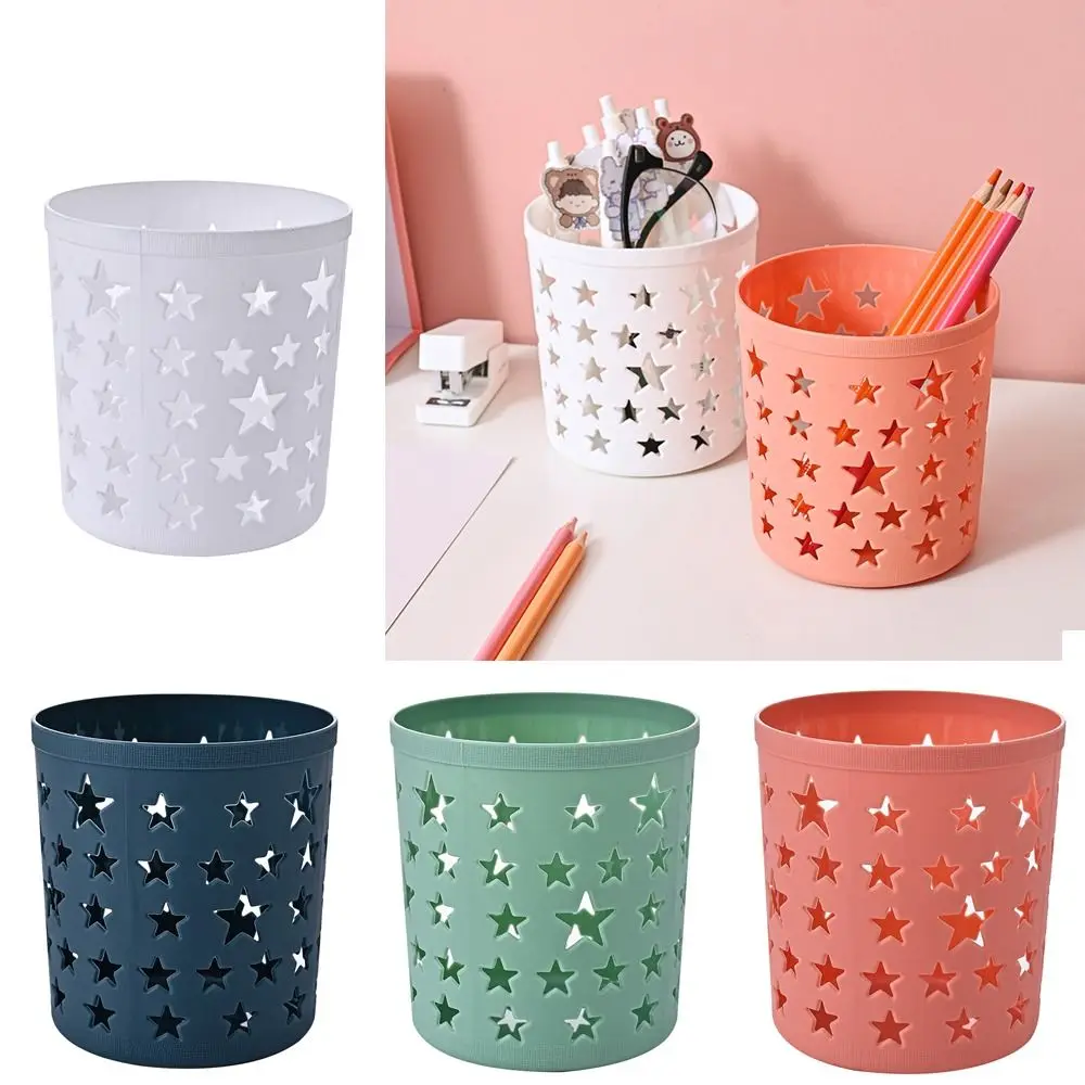 

2pcs Creative Hollow Stars Pen Pencil Pot Holder Brush Storage Container Desk Organizer Plastic Stationery Pen Holder Supplies