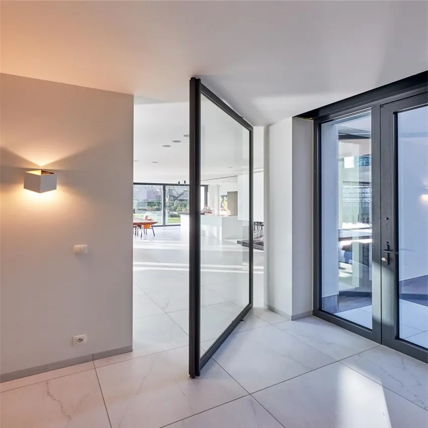 BROchao Aluminium Pivot Door Interior Double Glazed Glass Door Exterior Main Entrance Entry for Houses Residential