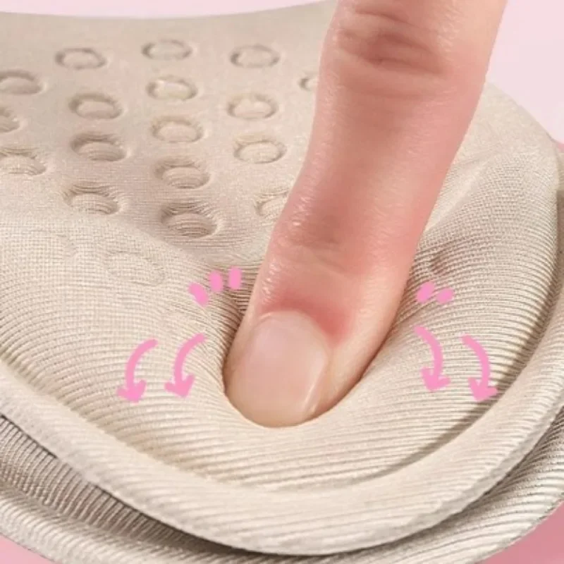 Elastic Knitted Cotton Forefoot Pad Strong Adhesive Insole Relieve Foot Pressure Fatigue Large Shoes Inserts Solid Color Cushion