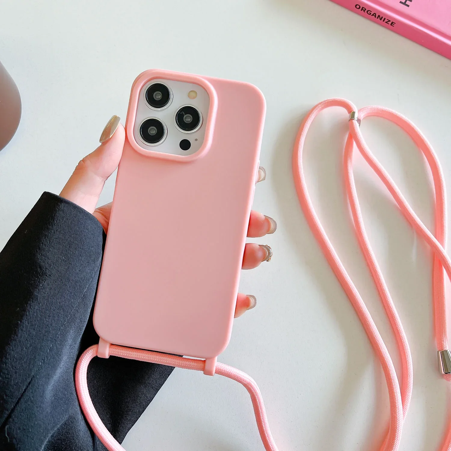 Versatile Crossbody Necklace Strap with Soft Silicone Case Cover