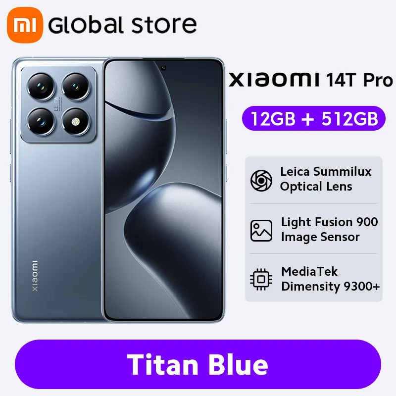 Xiaomi 14T Pro 5G Smartphone Global Version Dimensity 9300+ CPU AI