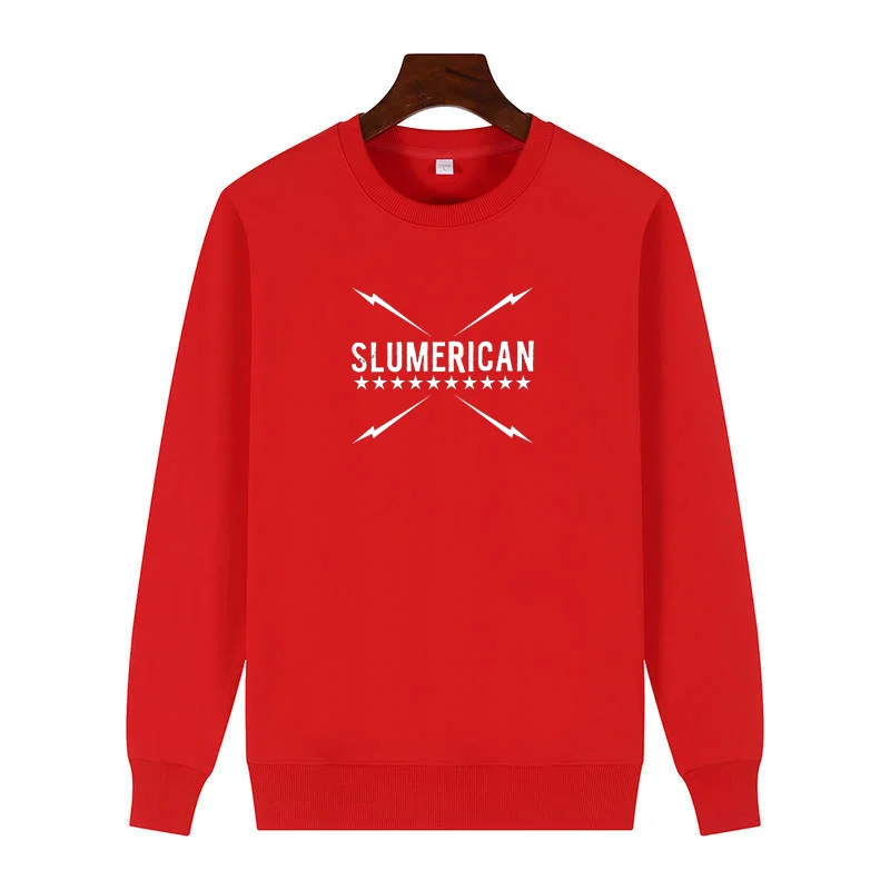 

Slumerican Flagship Store Logo Barbershop Lifestyle Music Fleece Round Neck Hoodie Cotton Thick Sweater Hoodie Men's Sportswear