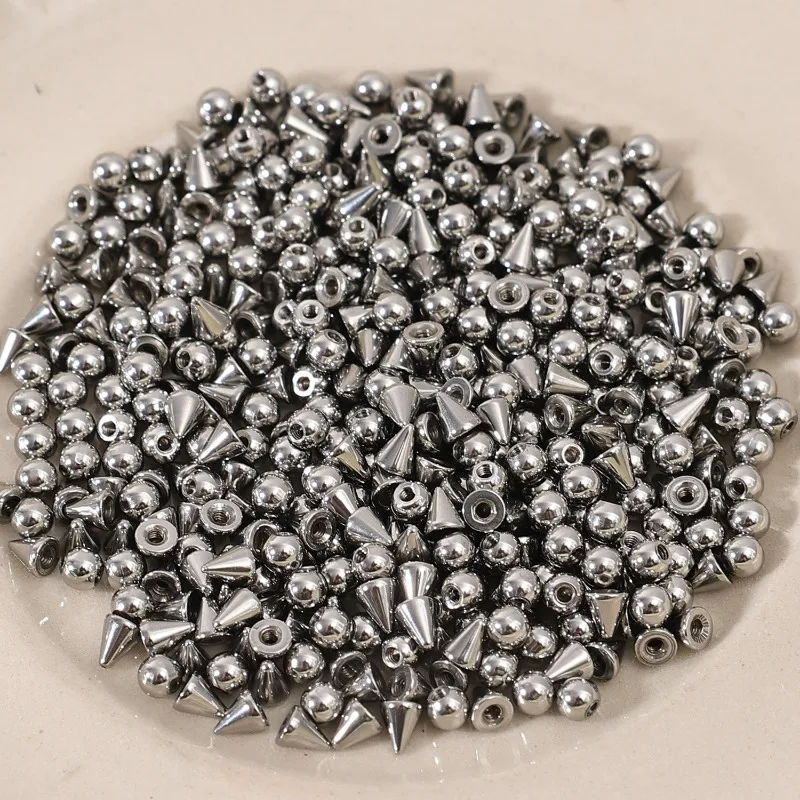 100pcs Externally Threaded Piercing Balls Stainless Steel Replacement Balls Piercing Parts Lip Helix Body Jewelry Accessories