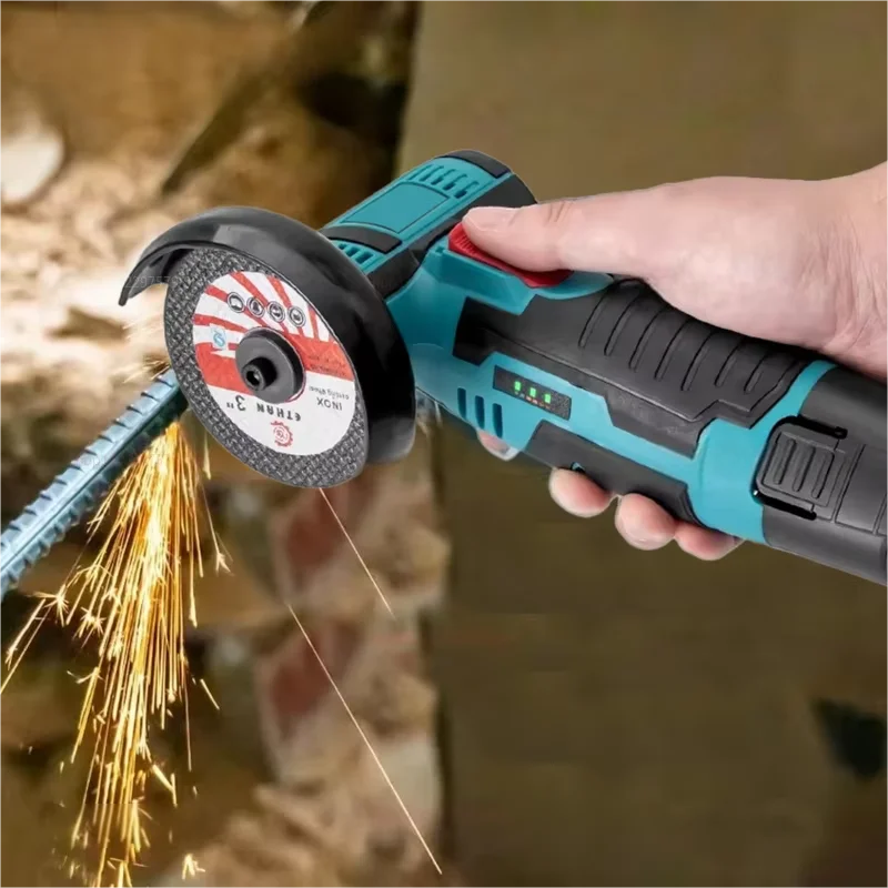12V Portable Compact Polishing Machine Cutting DIY Home Power Tool for Metal Wood Cordless Electric Angle Grinder Brush Cutter