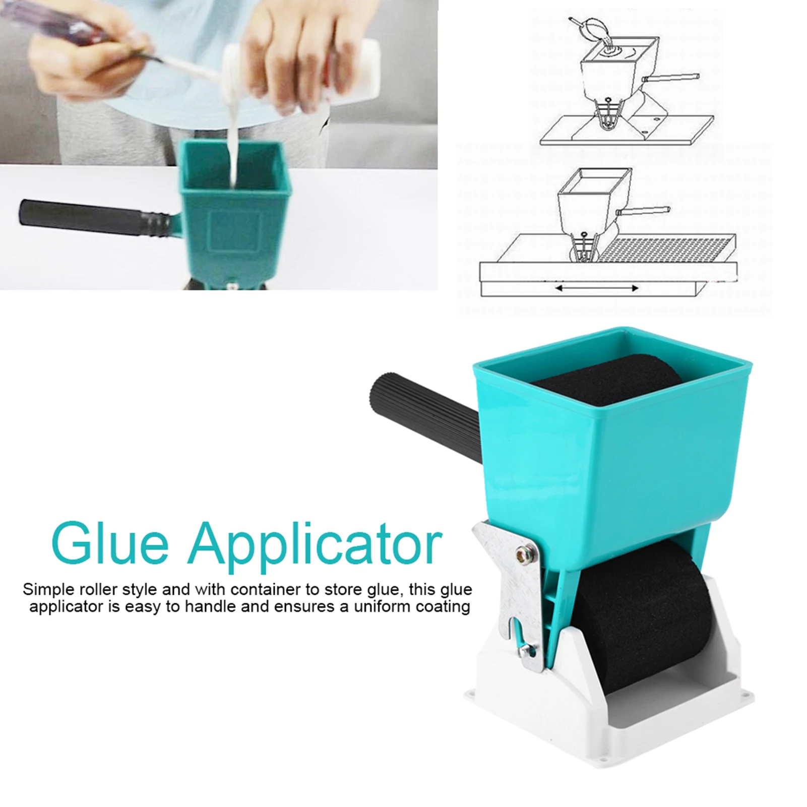 180mL/320mL Portable Handheld Glue Applicator Roller Manual Gluer for Woodworking Woodworking Glue Applicator Decorating Supplie
