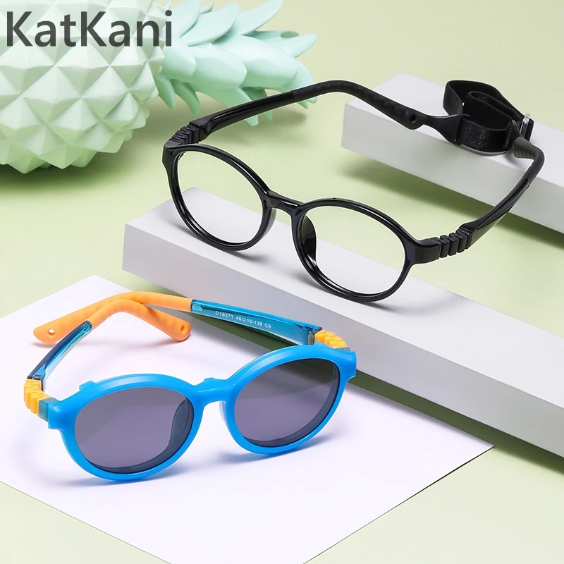 

KatKani New Ultra Light Detachable Snap On Silicone Children's Lens Pptical Prescription Eyeglass Frame 18271