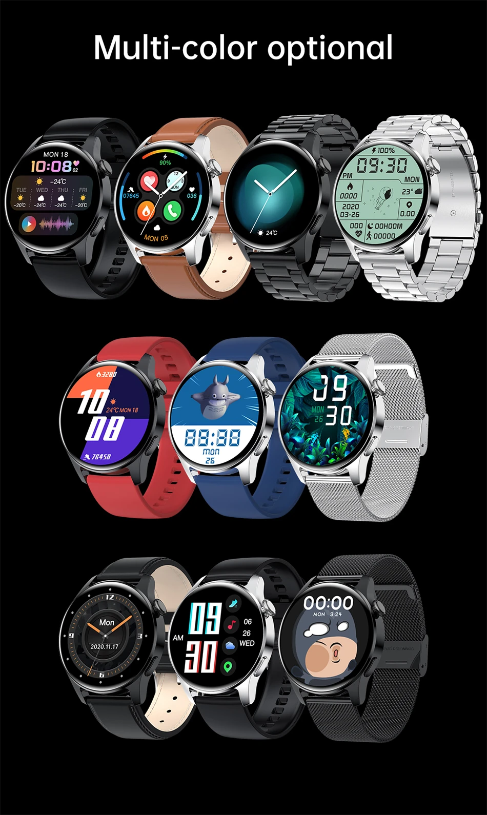 2022 New Bluetooth Call Smart watch Men Full touch Screen Sports fitness watch Bluetooth is Suitable For Android ios Smartwatch