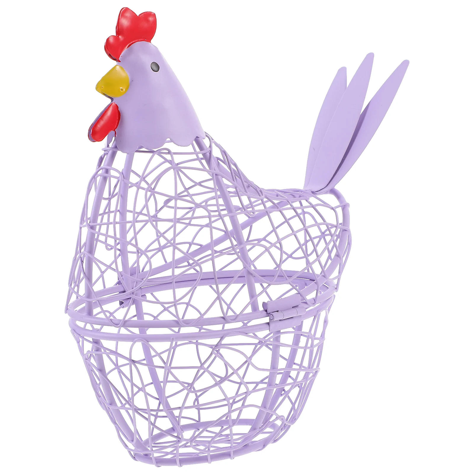 

Wrought Iron Egg Basket Wire Baskets Hen Home Portable Desktop Shape Eggs Container