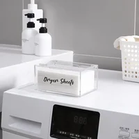 Acrylic Lid Box Room Dryer Sheets With Dispenser Laundry Fabric Tissue Organizer Storage Softener Clear 2