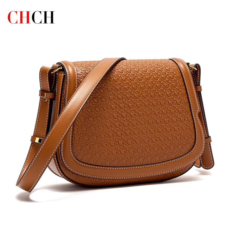 حقيبة نسائية للكتف من CHCH، بتصميم مربع صغير منقوش...