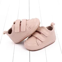 Infant Baby Boys Girls Moccasins Sneakers Solid Color/Contrast Color PU Leather Anti-Slip Sole Prewalker First Walker Shoes 6