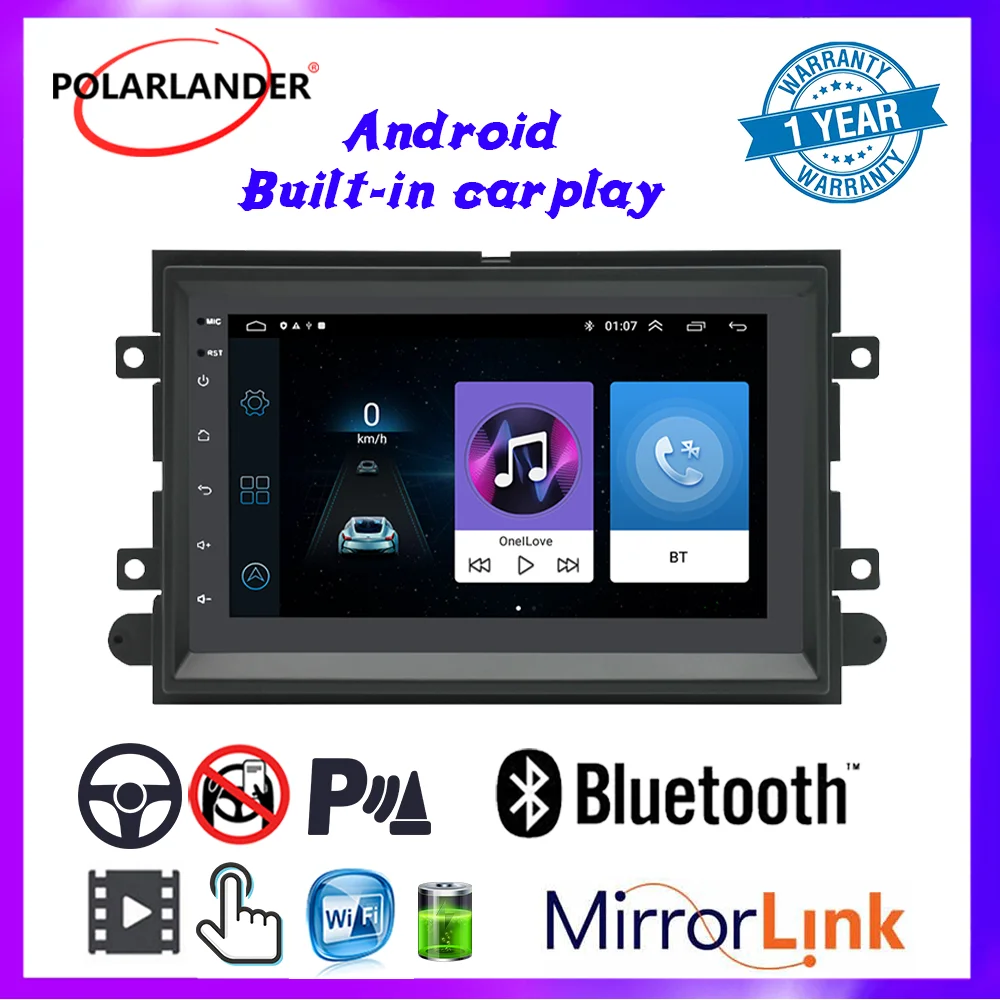 

Car Multimedia Player FOR Ford F150 Android 1G+16G Wifi GPS Navigation 7" 2Din MP5 Player Apple Carplay, Android Auto 4 Core