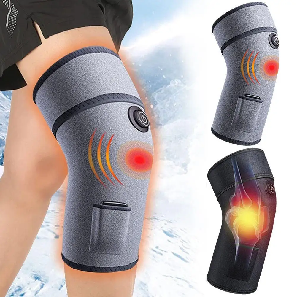 

1pc Electric Heating Therapy Knee Pad Massager Leg Physiotherapy Brace Wrap Relief Pain Knee Warm Elbow Pad Joint Arthritis P4G7