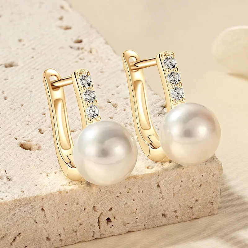 Orecchini In Argento Sterling 925 Con Fiore E Perle D'Acqua Dolce Bianche – Regalo Per Donna In Elegante Scatola - 3