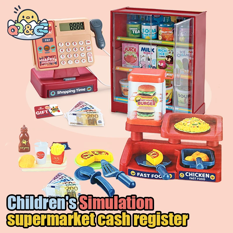Kids Electric Cash Register Toy with Scanner and Sound