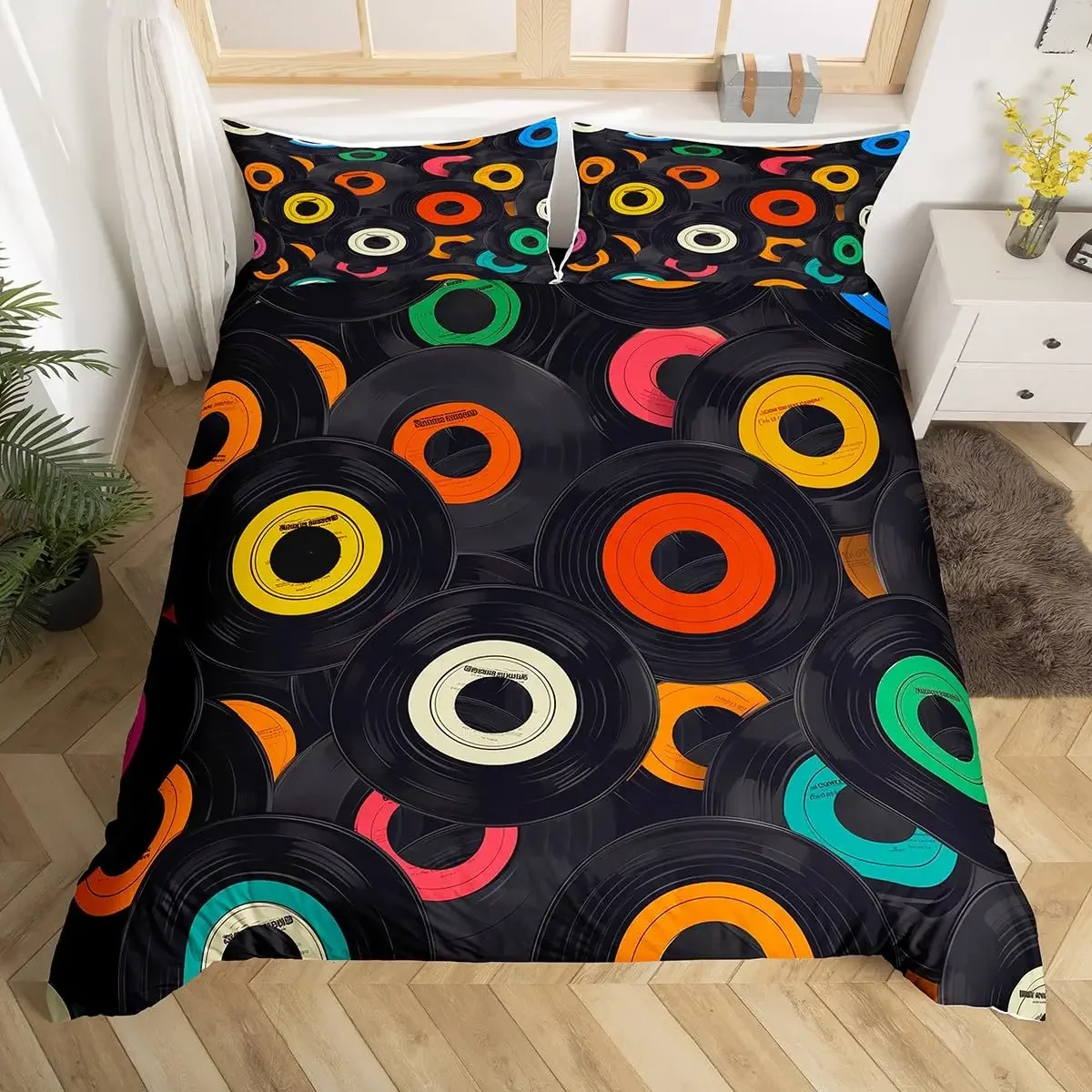 Bettwäsche-Set mit Musikmotiv, Schwarz-Weiß, Musiknote, Trösterbezug für Jungen, Mädchen, Kinder, Bettbezug mit Musikmuster – Detail 15