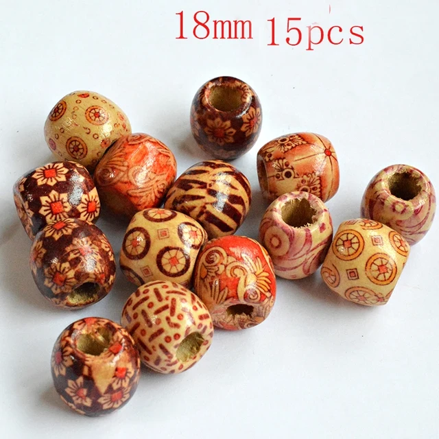 200pcs Large Hole Painted Wood Beads Wooden Charms Dyed Bead for Jewelry  Making Craft DIY Macrame Bracelets Necklaces Accessories