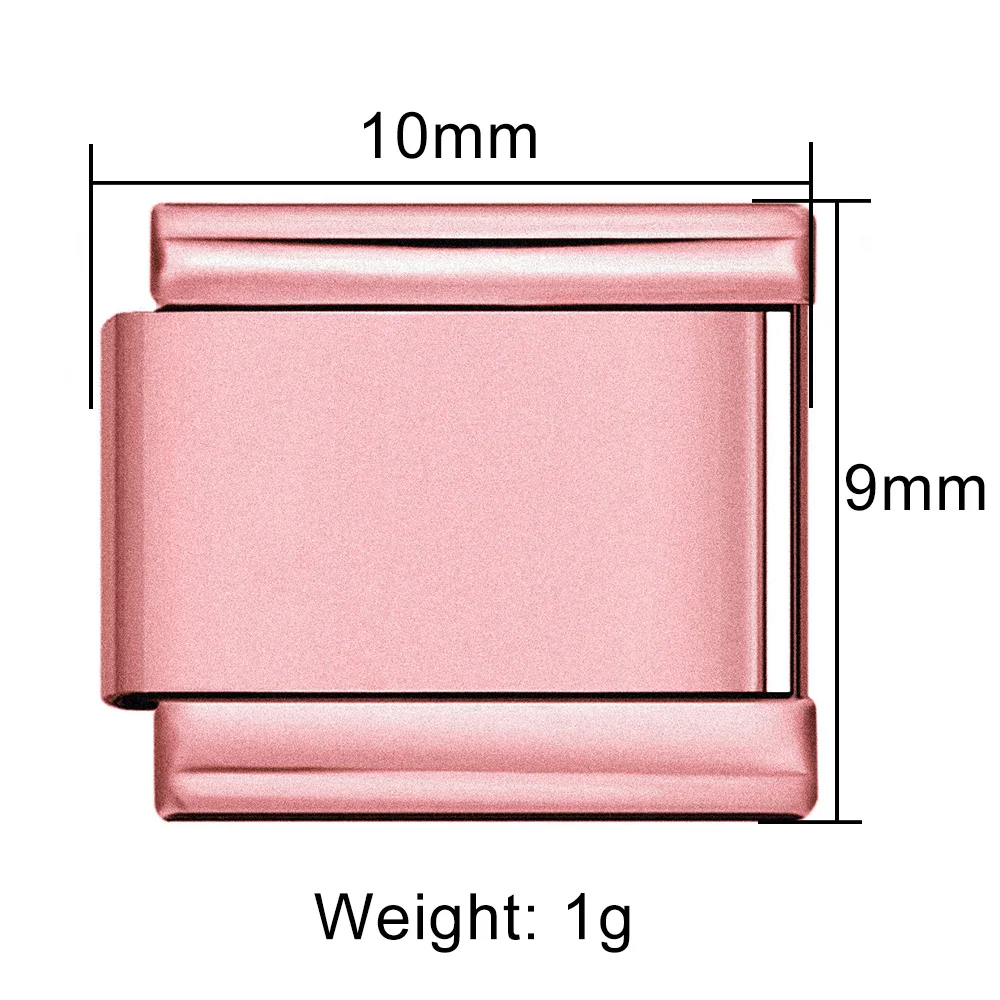 URING 1pc Bunte Einfache Frauen Männer Mode Italienischen Charme Link Fit 9mm Edelstahl Armband, Die DIY Perlen schmuck Geschenke – Detail 3