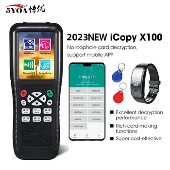 NFC Smart Card Reader Writer RFID Copier 125KHz 13.56MHz USB Fob Programmer Copy Encrypted Key With Voice Broadcast X100 1