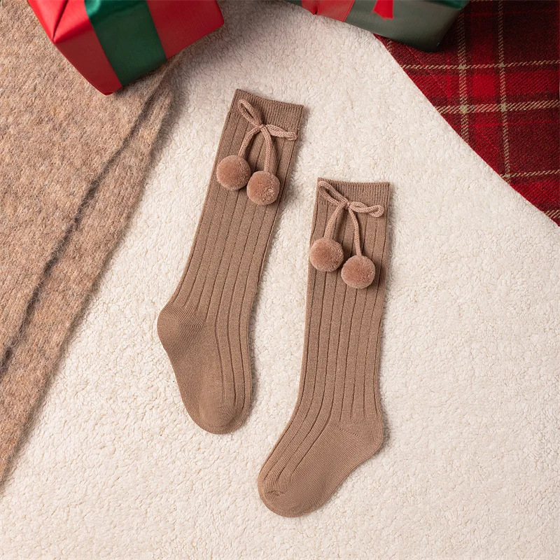 3 Paare/los Baby Ball Knie Hohe Socken Weiche Baumwolle Kinder Mädchen Nette Streifen Solide Socke Spanisch Kinder Lange Socken Für 0-8 jahre – Detail 17