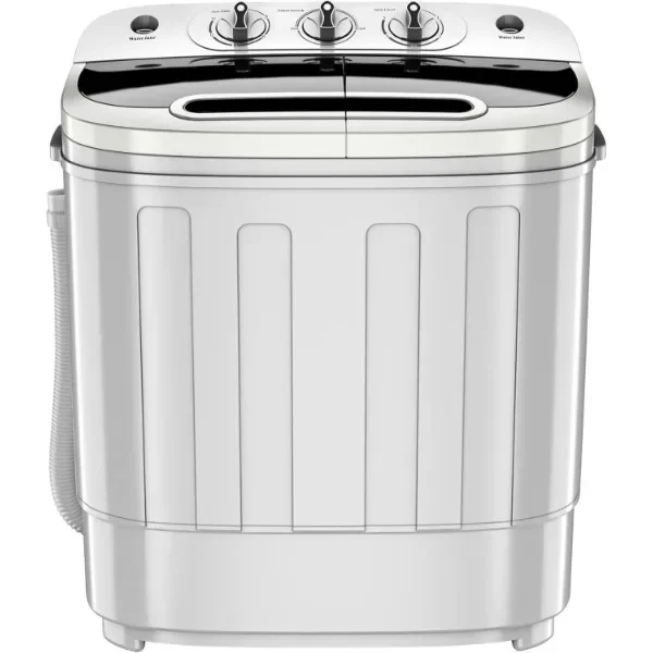 ZENY Portable Clothes Washing Machine Mini Twin Tub Washing Machine 13lbs Capacity with Spin Dryer,Compact Washer 3