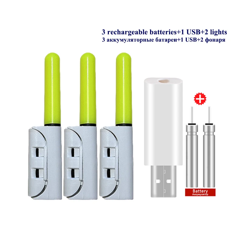 3PCS Luminous Light Stick+2 Recharge CR425+1 USB Electronic Light Sticks Ocean Fishing Electric Rod Stick Tackles fishing glow stick fishing tackle fishing light fishing light stick