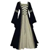 Halloween Women European Medieval Court Fancy Vampire Cosplay Costume Carnival Vintage Strapless Long Sleeve Elegant Dress 1