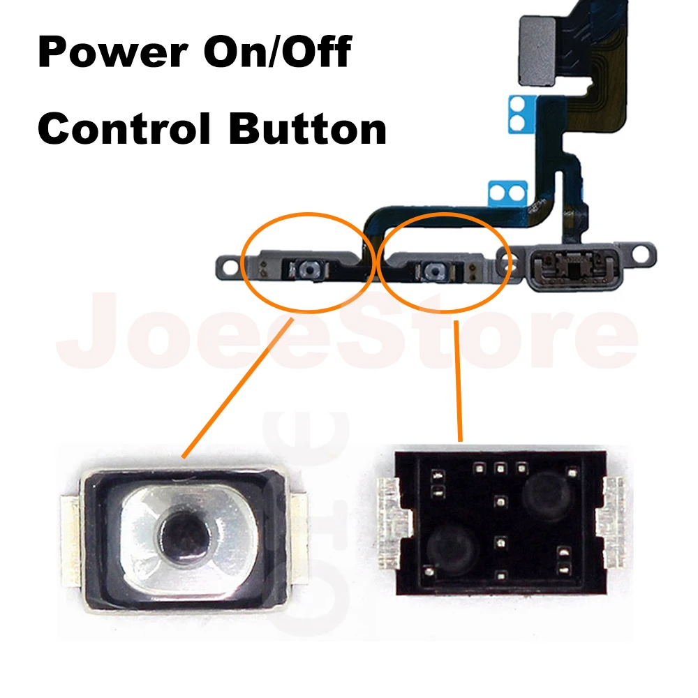 50pcs Power Button Volume On Off Switch Micro Switch Phone Switch Key Power Volume Control Button For iPhone 4 4S 5 5S 5C 6 6S 7 8 Plus X XR XS Max