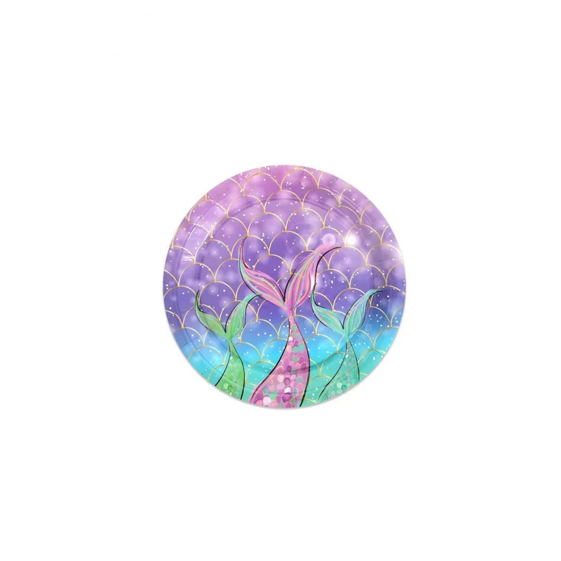 3pcs，Mermaid series dinner plate shell paper plate entertainment party birthday party theme tableware