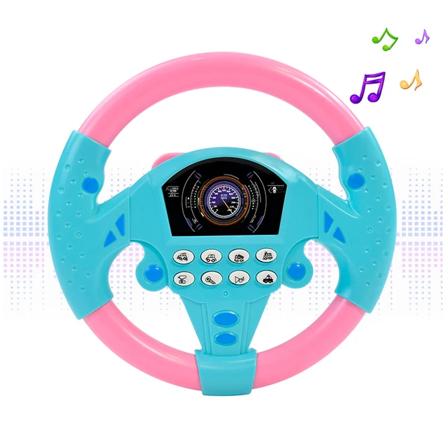 Juguete de volante de simulación eléctrica con sonido ligero para bebés y niños, copiloto educativo Musical, volante, juguetes vocales - Imagen 4