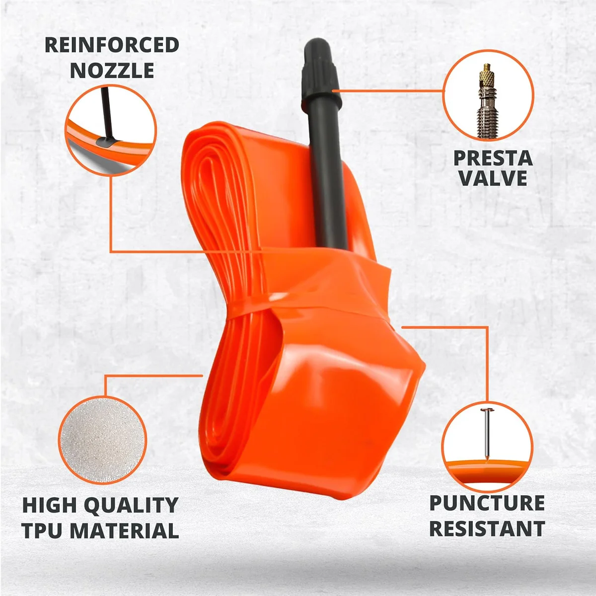 Ultra-Light TPU Inner Tube for Road Bikes - French Nozzle, 28g