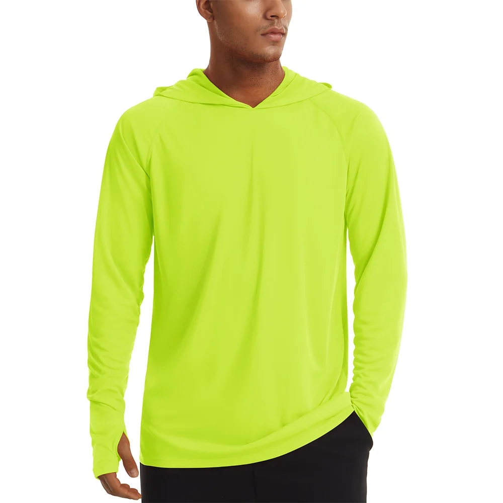 TACVASEN UPF 50+ Hooded T-Shirts Mens Sun Protection Long Sleeve Quick Dry T shirts Outdoor Sports Running Hoodies Pullover Tops