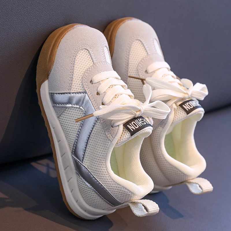 Breathable Mesh Kids Sneakers for School and Basketball