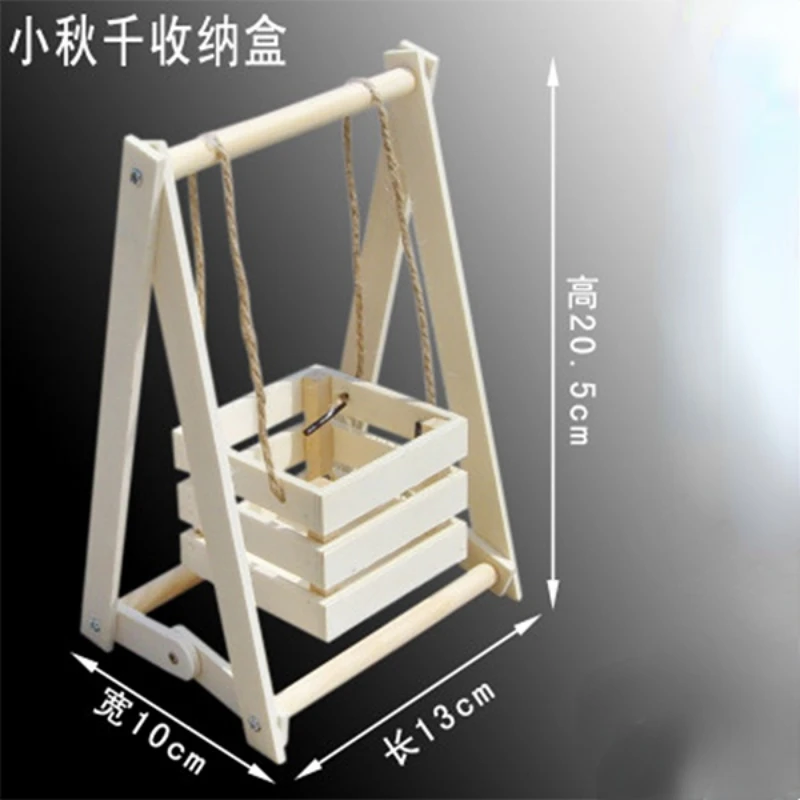 

Wooden Craft Desktop Storage Box Cute Small Swing Pastoral Style Screw Rust