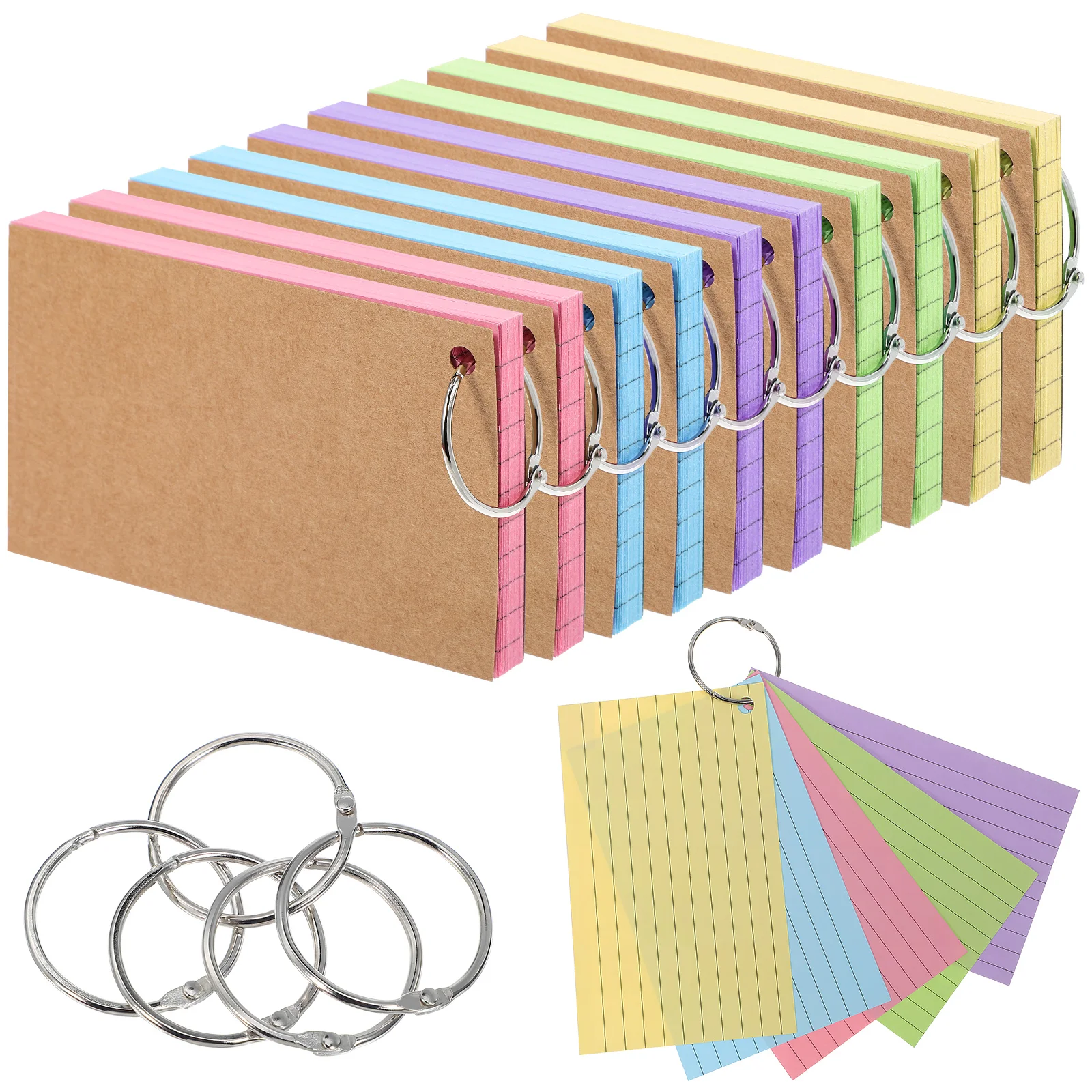 

500 Pcs Double Sided American Index Sticky Notes Pads Paper Notepads With Rings