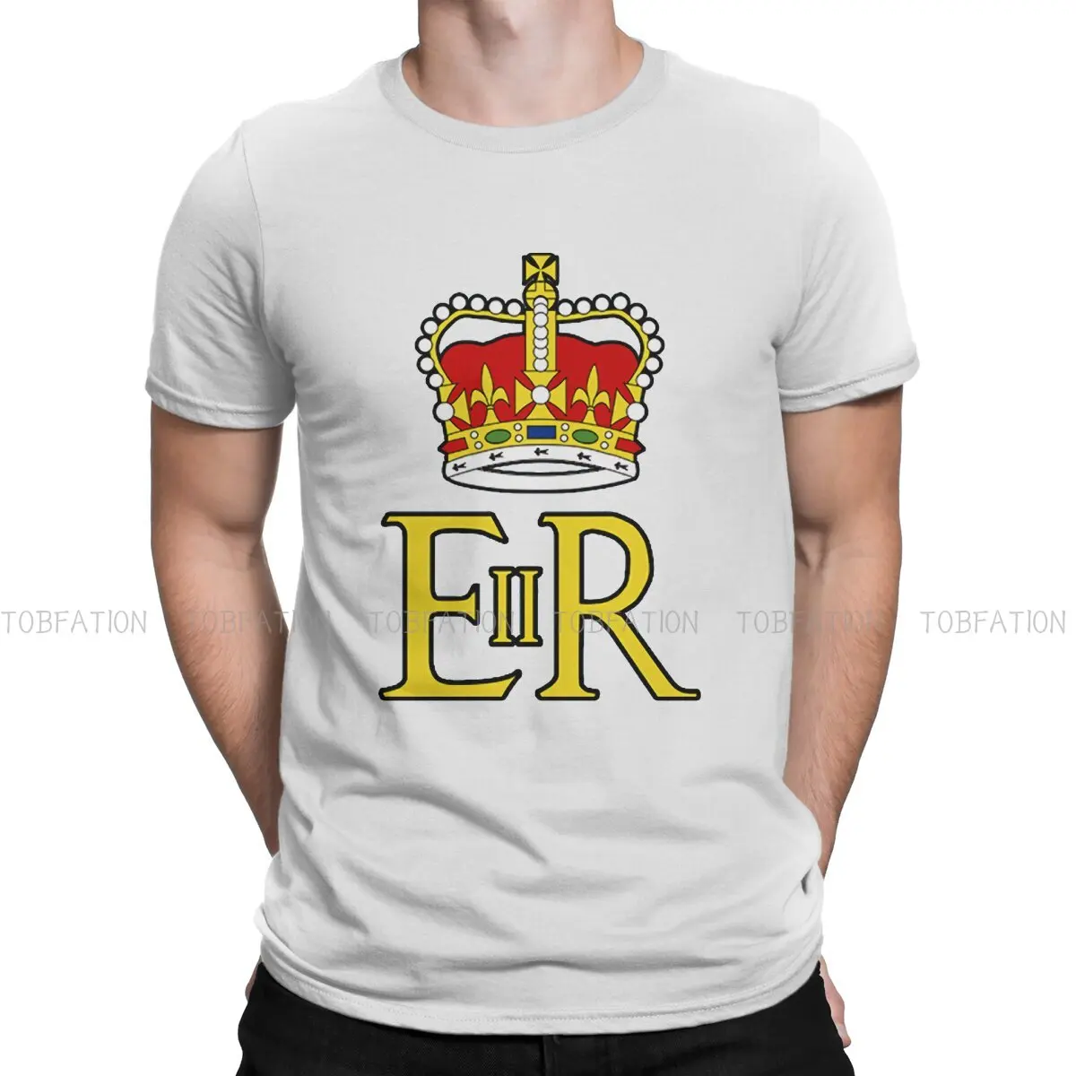 Er Crown Uk Monarch God Save The Queen O Neck Tshirt Her Majesty Queen Elizabeth Ii T-Shirt Classica In Puro Cotone Abbigliamento Uomo